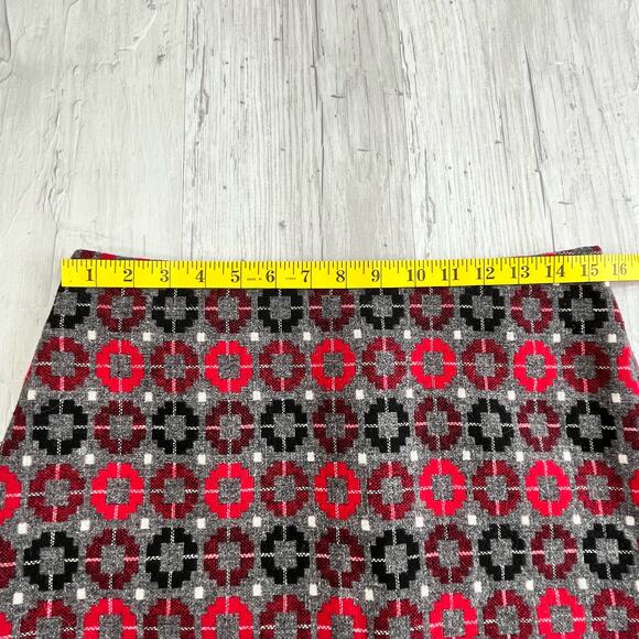 Talbots Wool Blend Pencil Skirt Red Gray Black Lined Warm Short Academia Preppy - Picture 9 of 13